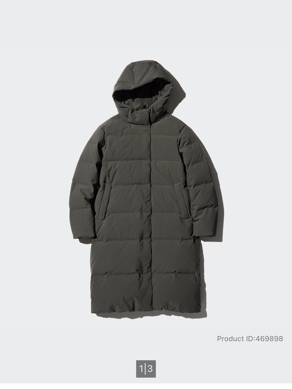 Uniqlo Seamless Down Long Coat in Dark Green